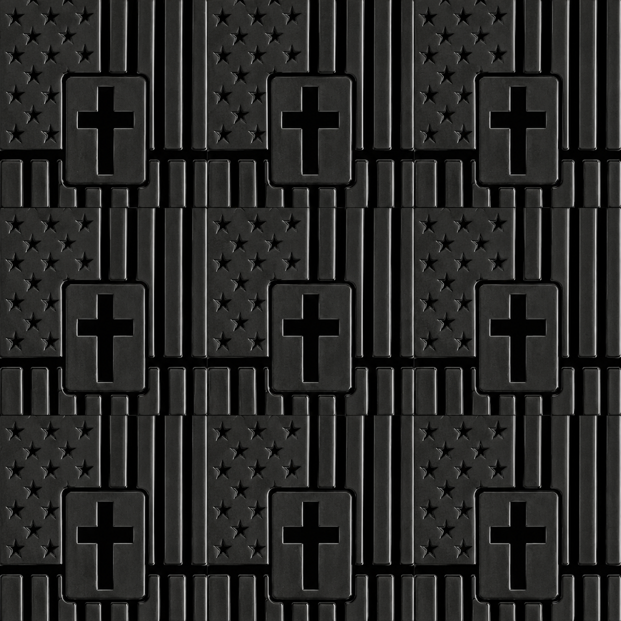 Black Embossed Cross-and-Star Relief Pattern Texture preview showing a stylized other texture