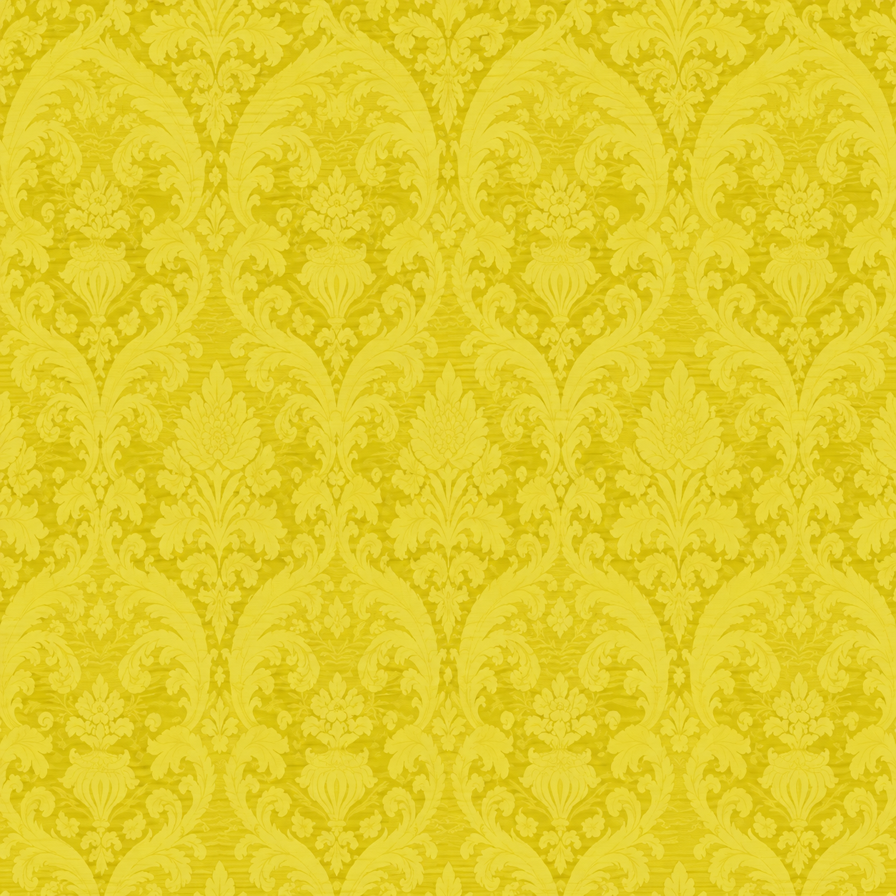 Lemon Yellow Dense Floral Scroll Wallpaper Texture preview showing a surface other texture