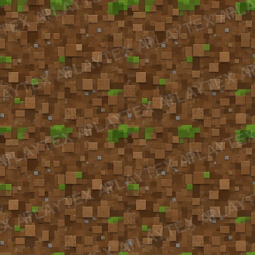 Brown Pixel Dirt With Green Grass Texture