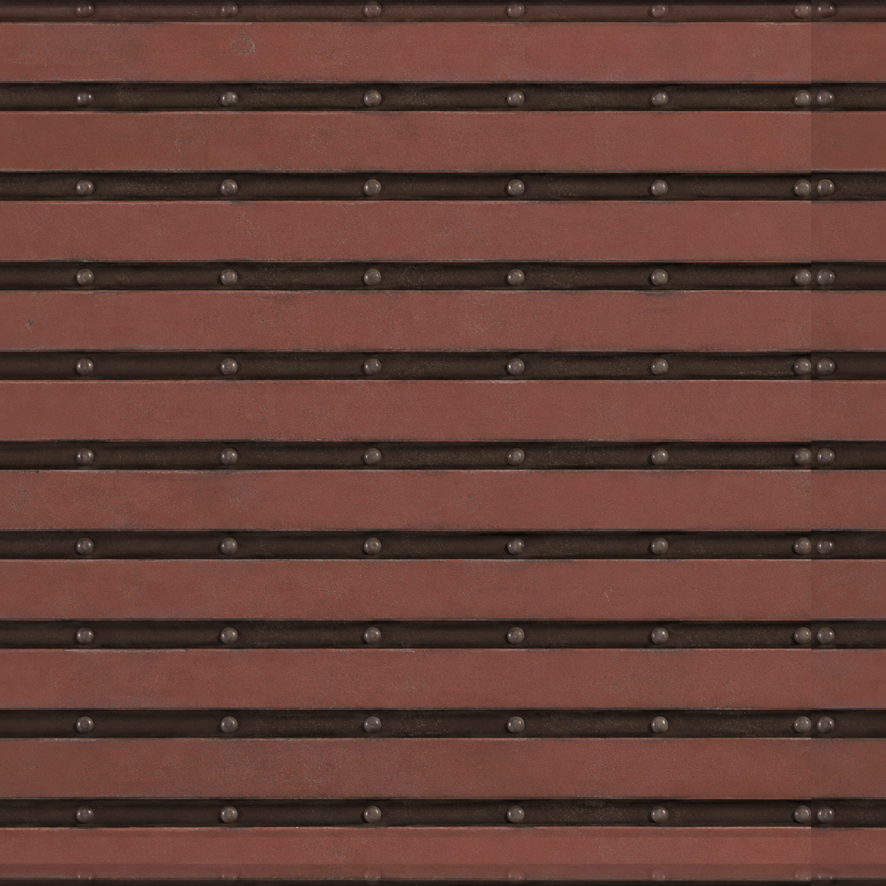 Weathered Rust Red Riveted Metal Slat Texture