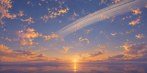 Peach Cloud Sunset Above A Blue Open Horizon HDRI Sphere preview showing a 360-degree HDRI environment sphere