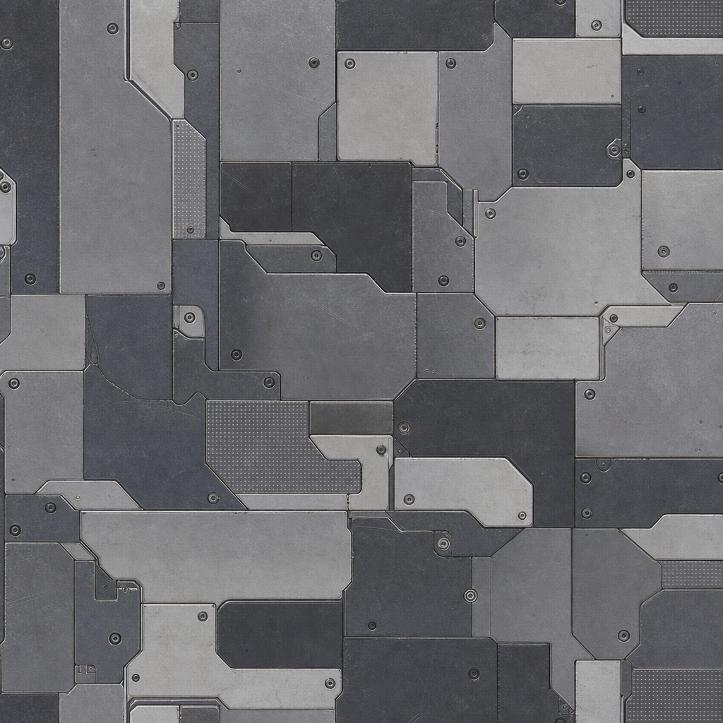 Two-Tone Gray Sci-Fi Utility Panel Texture preview showing a industrial sci-fi texture