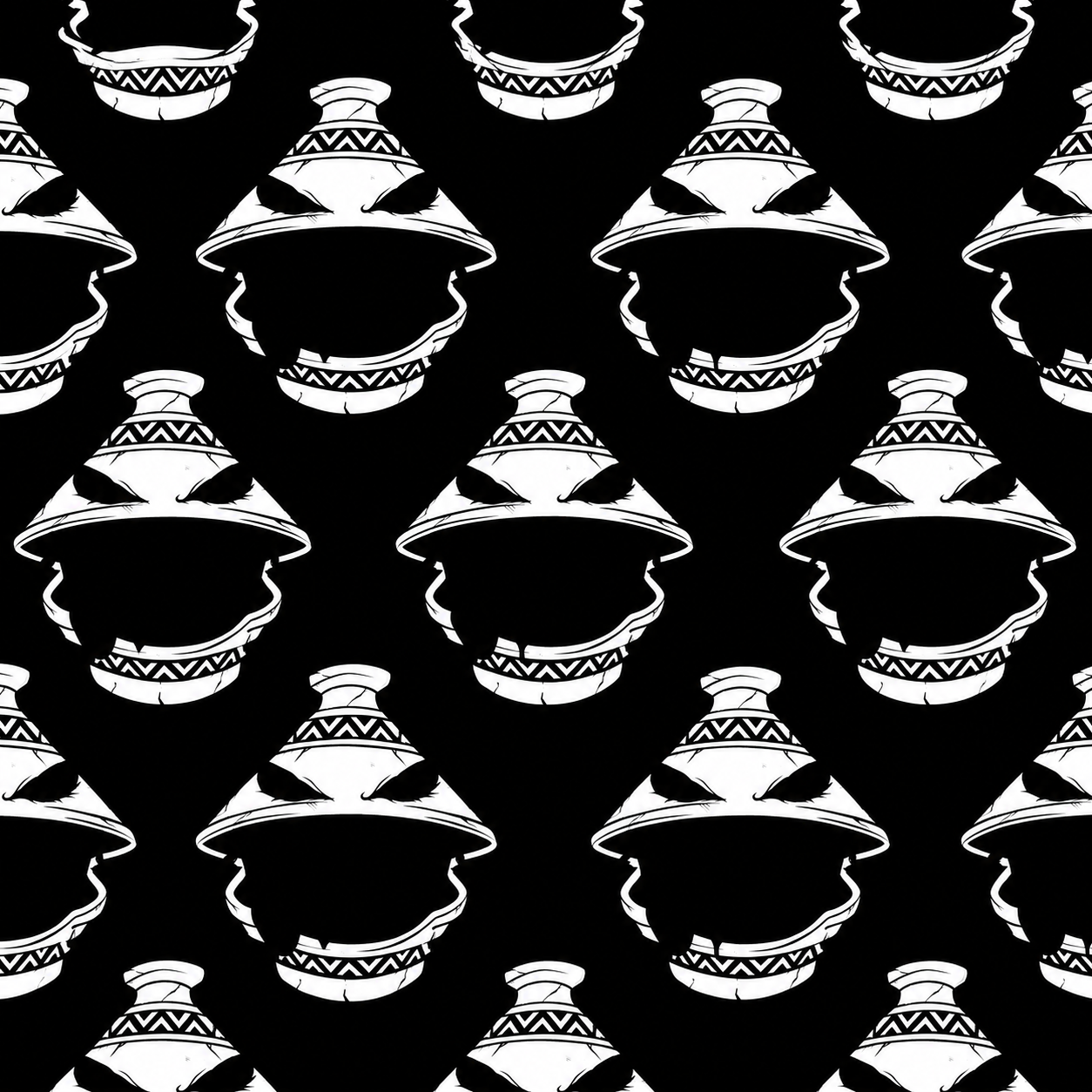 Small-Scale Black-and-White Illustrated Jar Print Surface Texture preview showing a clean other texture
