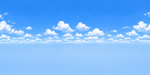 Bright Blue Cloudline Above A Soft Ocean Horizon HDRI Sphere preview showing a 360-degree HDRI environment sphere