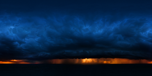 Navy Shelf Cloud Over Orange Storm Horizon HDRI Sphere preview showing a 360-degree HDRI environment sphere