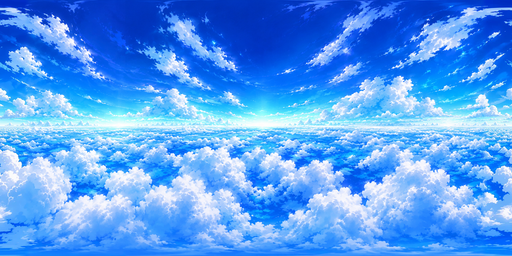 White Cloud Sea, Bright Blue Daylight HDRI Sphere preview showing a 360-degree HDRI environment sphere