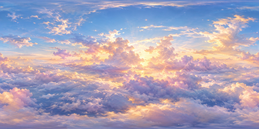 Peach Sunrise Above Blue Cloud Banks HDRI Sphere preview showing a 360-degree HDRI environment sphere