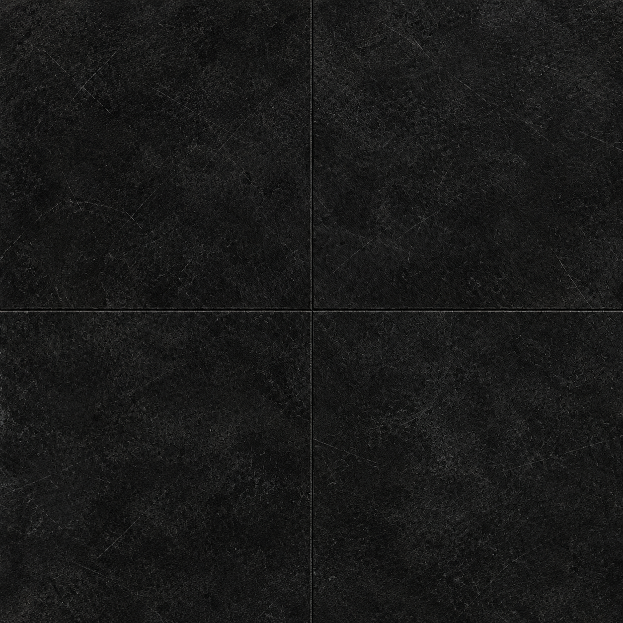 Charcoal Black Scratched Stone-Look Four-Tile Grid Texture preview showing a rough stone texture