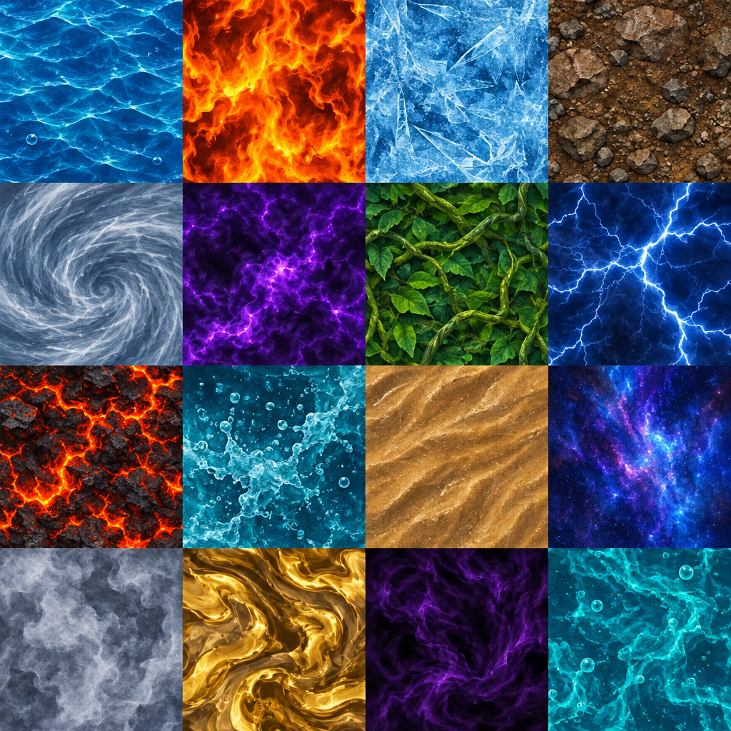Blue Orange and Violet Elemental Collage Texture preview showing a natural snow texture