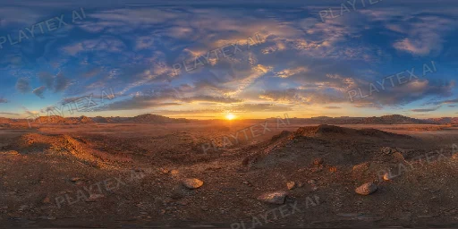 Golden Desert Sunset Landscape HDRI Sphere preview showing a 360-degree HDRI environment sphere