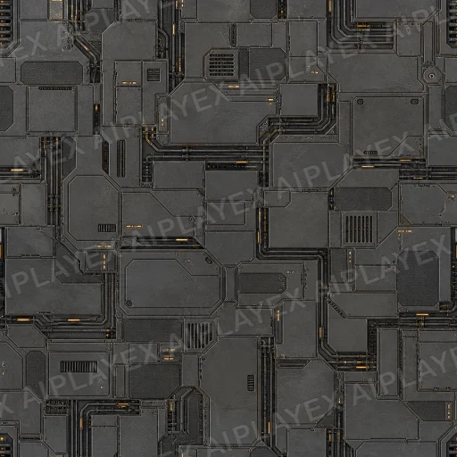 Dark Gray Sci Fi Grid Metallic Texture