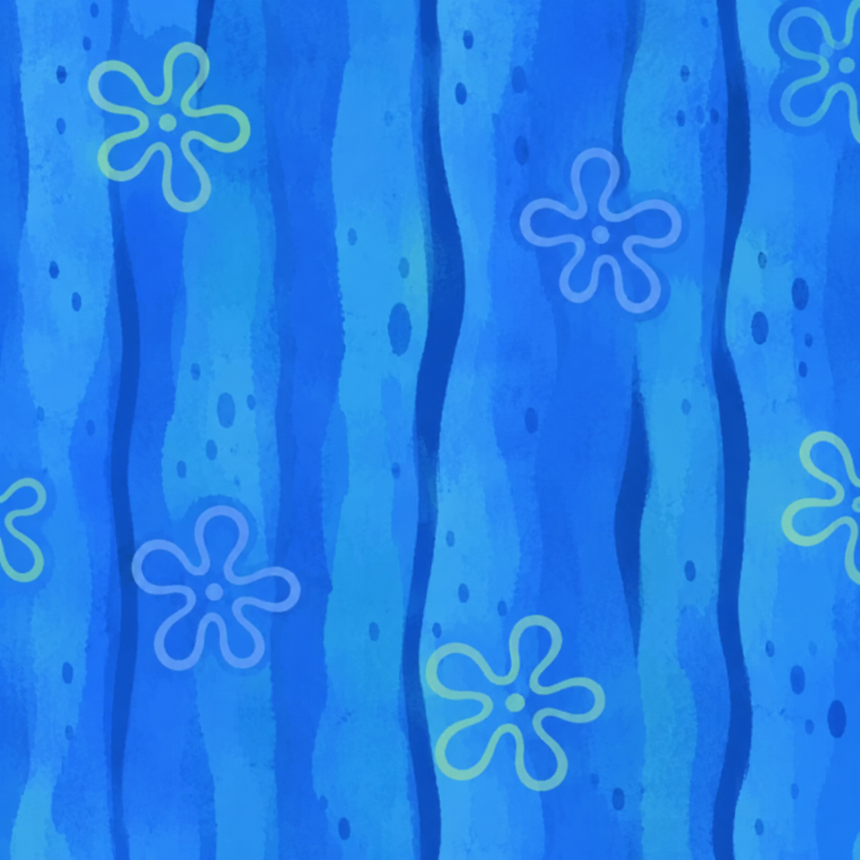 Bright Blue Cartoon Water with Flower-Shaped Motifs Texture preview showing a stylized liquid texture