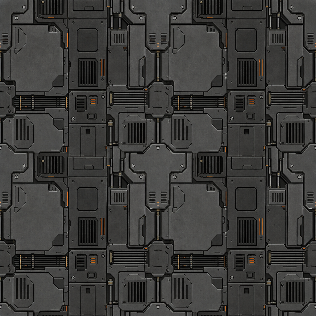 Charcoal Modular Sci-Fi Floor Panel Texture preview showing a industrial sci-fi texture