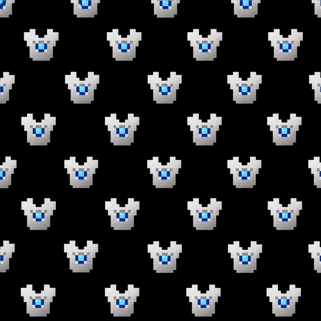 Black Pixel-Art Robot Head Grid Texture preview showing a stylized fabric texture