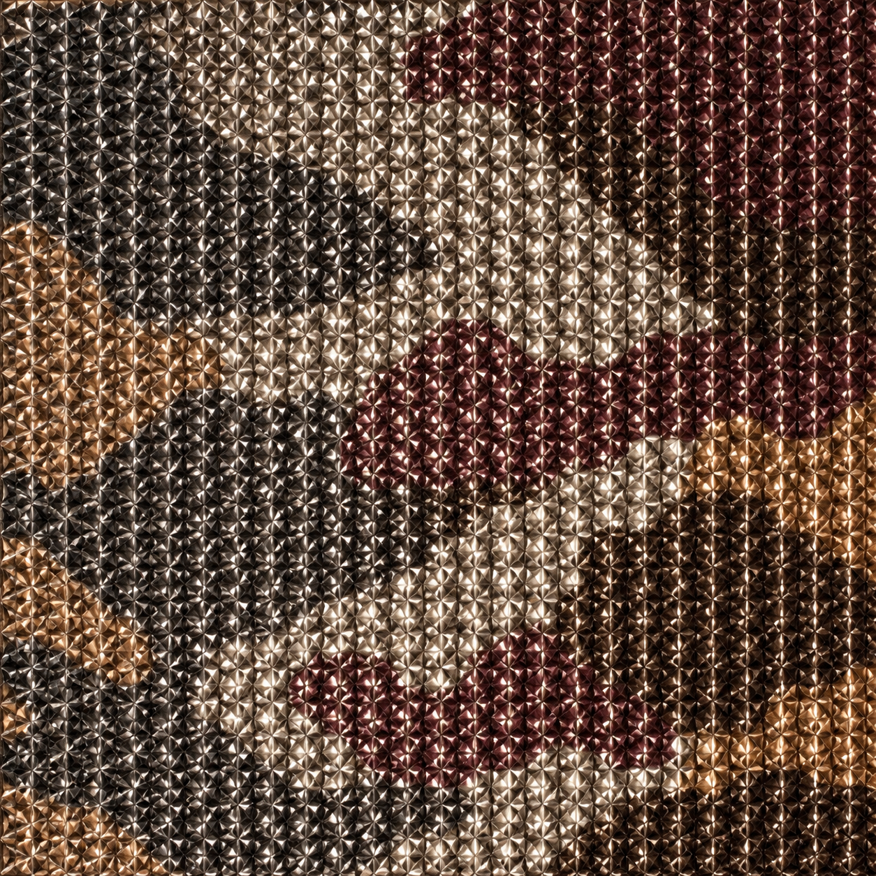 Bronze and Burgundy Crosshatched Mesh Pattern Texture preview showing a rough metal texture