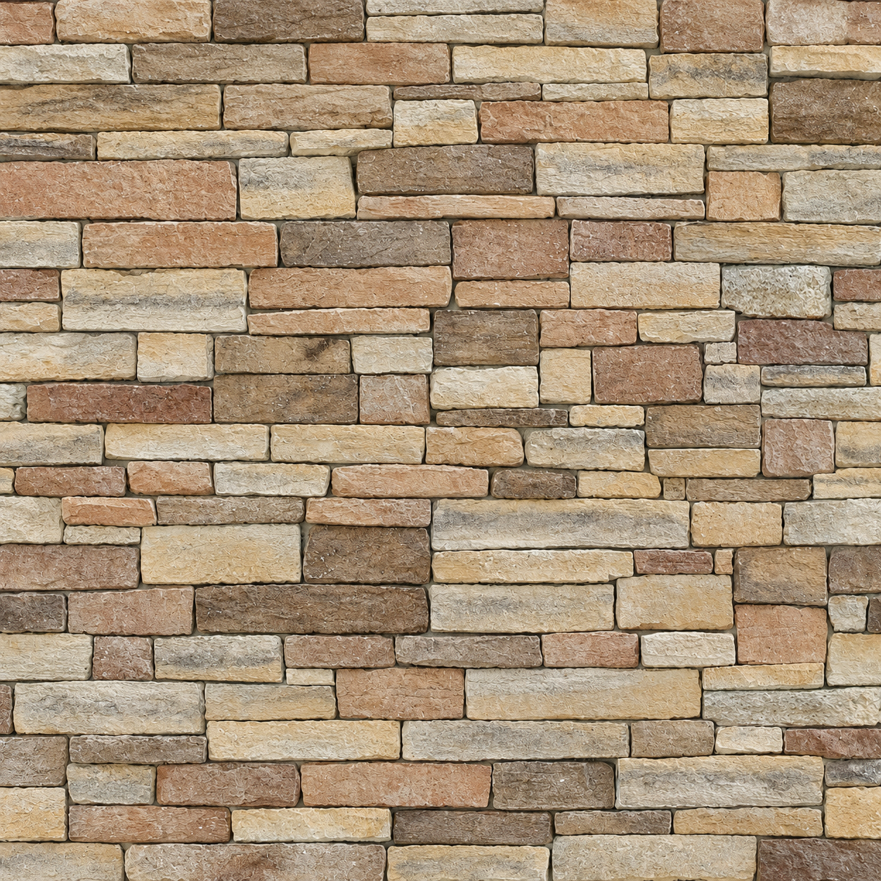 Warm Tan Rough-Coursed Stone Masonry Wall Texture preview showing a rough stone texture