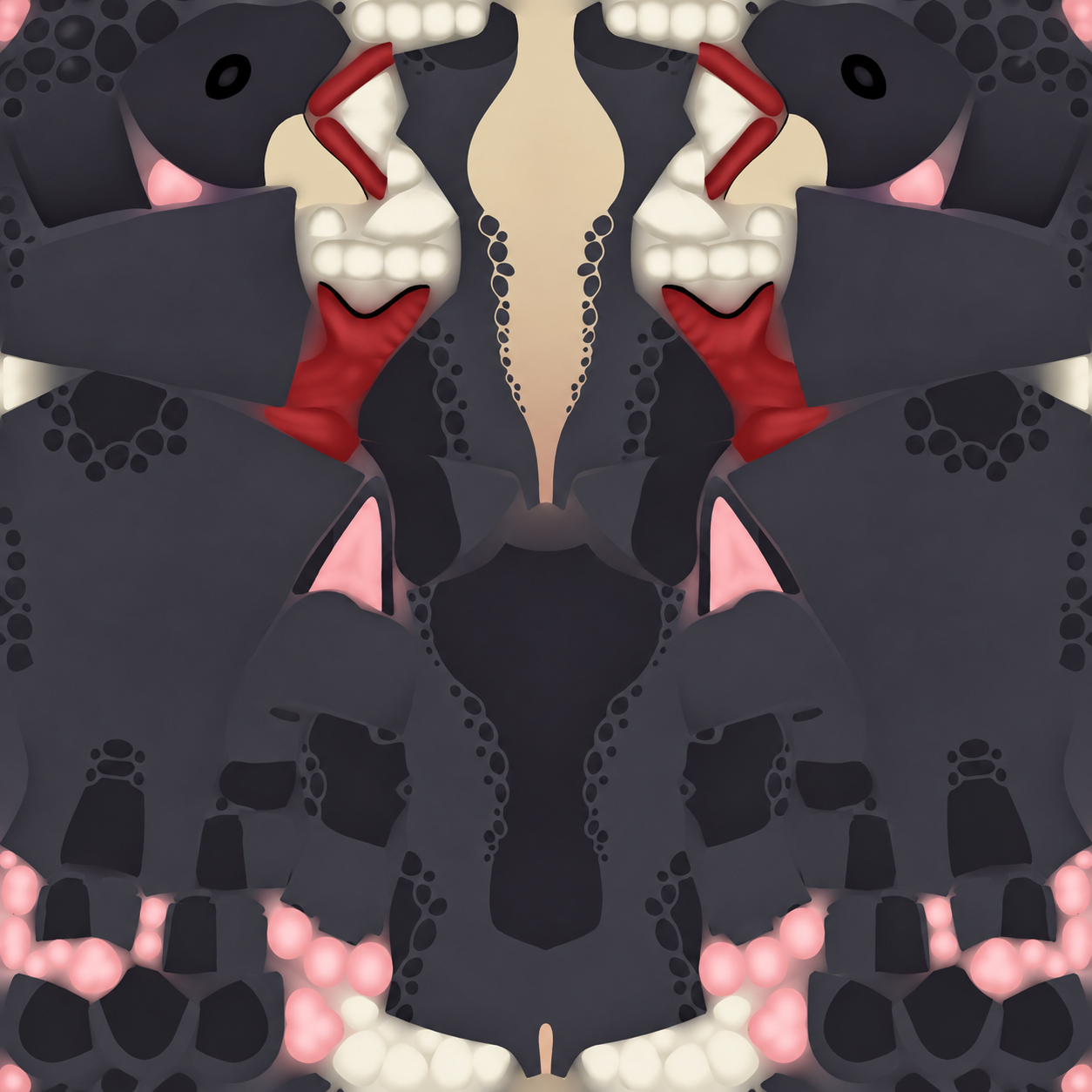 Charcoal, Cream and Rose Symmetry Graphic Texture preview showing a stylized other texture