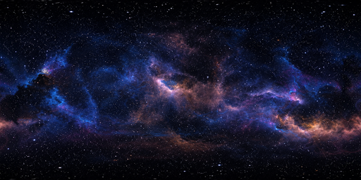 Dark-space Blue-violet Nebula Starfield HDRI Sphere preview showing a 360-degree HDRI environment sphere