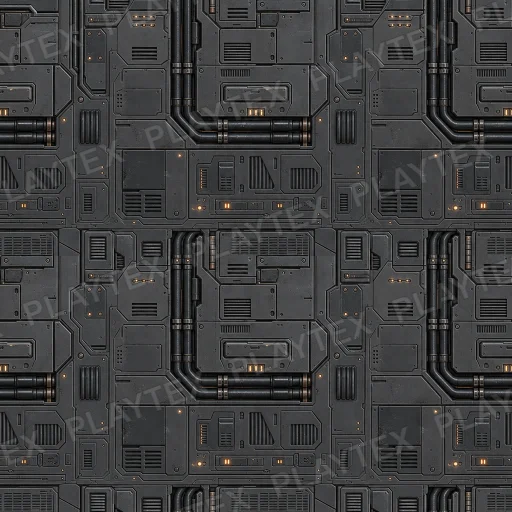 Sci-Fi Panel Metallic Grid Texture