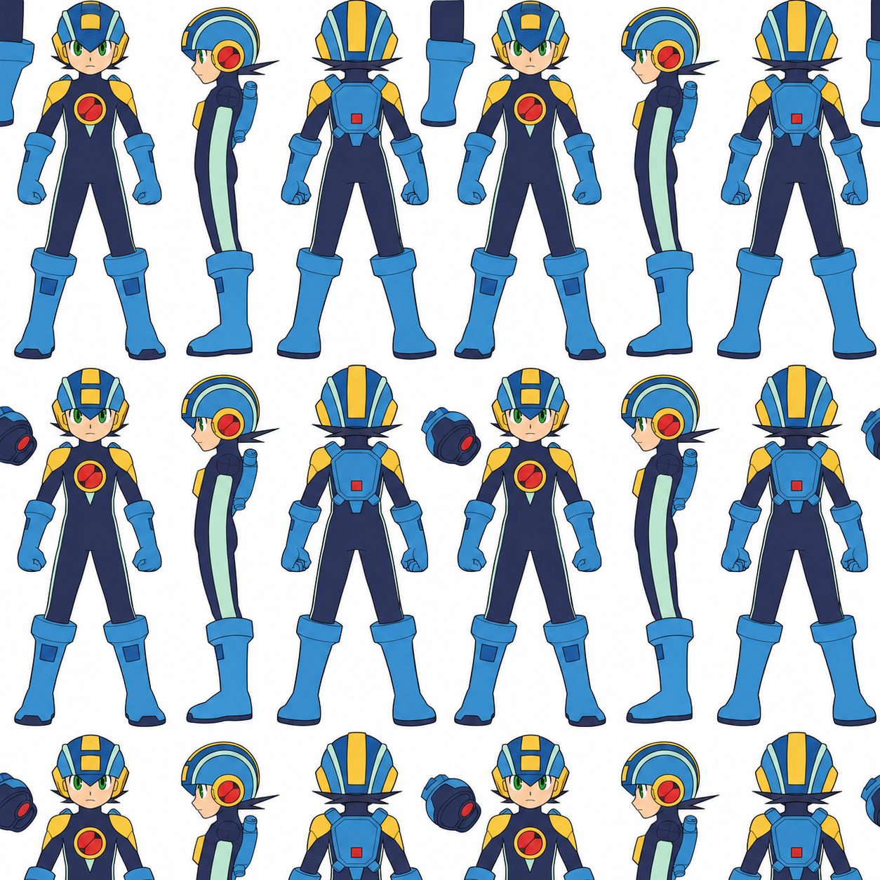 Blue and Yellow Cartoon Armor Print Texture preview showing a stylized ground texture