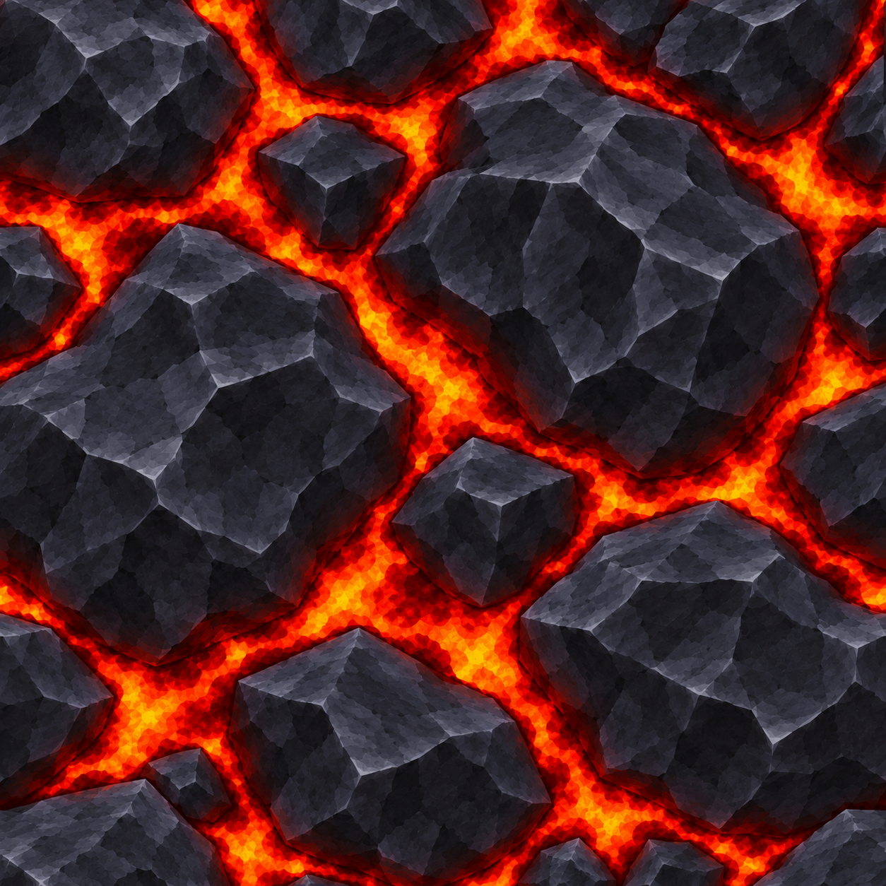 Charcoal Basalt with Glowing Red Fissures Texture preview showing a natural stone texture