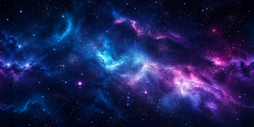 Blue-magenta Nebula, Starry Deep-space Night HDRI Sphere preview showing a 360-degree HDRI environment sphere
