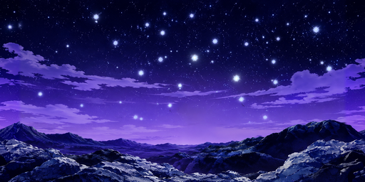 Starry Violet-cloud Night Mountain Basin HDRI Sphere preview showing a 360-degree HDRI environment sphere