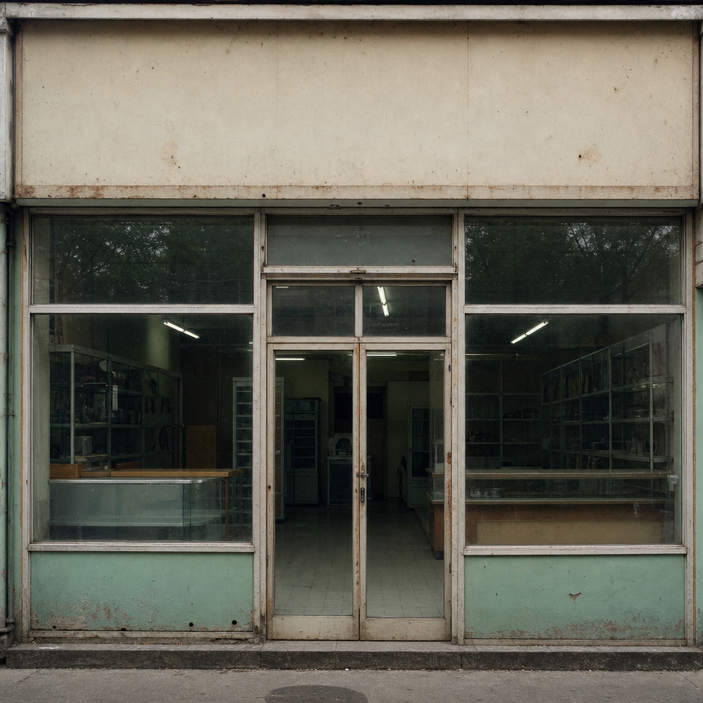 Weathered Mint Green Shopfront Facade Texture preview showing a worn facade texture