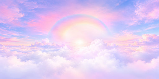 Pastel Pink Cloudscape With Rainbow Halo HDRI Sphere preview showing a 360-degree HDRI environment sphere