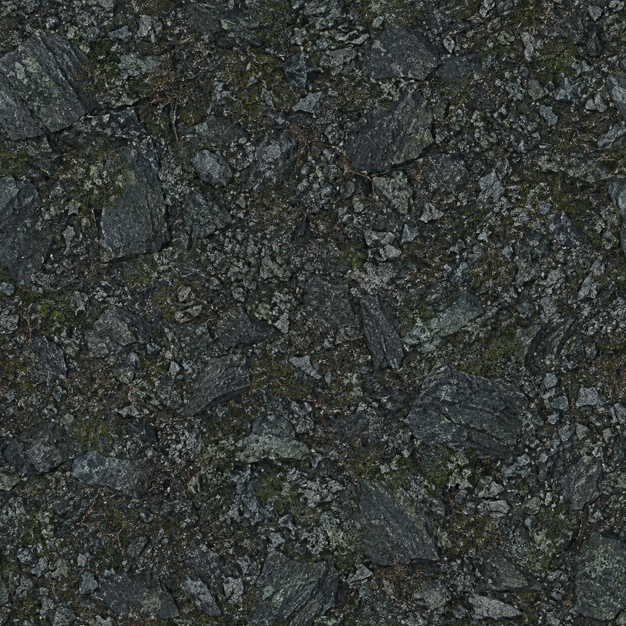 Dark Green Fractured Rock Aggregate Texture preview showing a rough stone texture