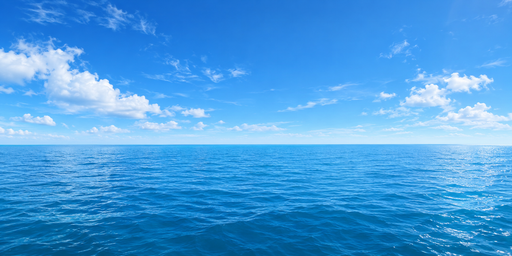 Bright Blue-sky Ocean And Cumulus HDRI Sphere preview showing a 360-degree HDRI environment sphere