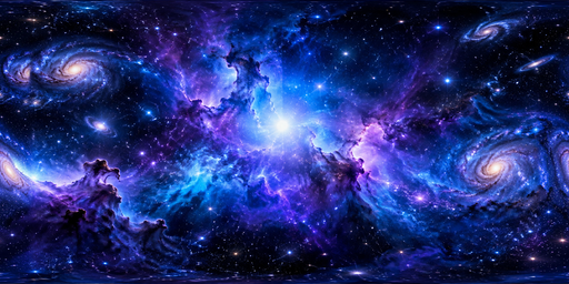 Violet-blue Star-lit Deep-space Nebula HDRI Sphere preview showing a 360-degree HDRI environment sphere
