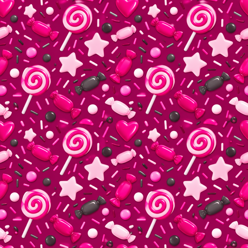 Glossy Magenta Candy-Motif Graphic Texture preview showing a polished other texture