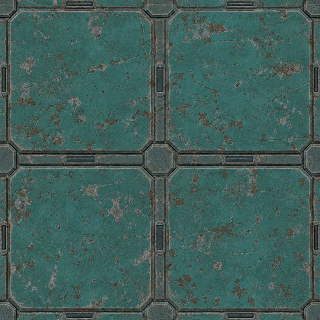 Weathered Deep Teal Steel Panels with Fine Rust Scratches Texture preview showing a worn metal texture