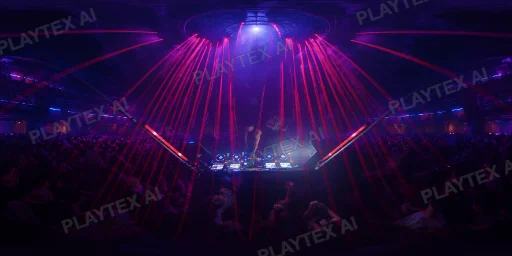 Magenta Laser Nightclub Interior HDRI Sphere preview showing a 360-degree HDRI environment sphere