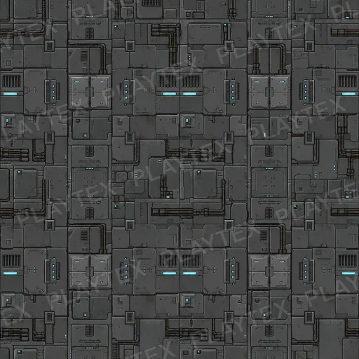 Dark Gray Sci Fi Geometric Metal Texture