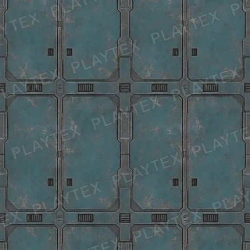 Weathered Sci-Fi Floor Panel Metallic Hard Surface Texture