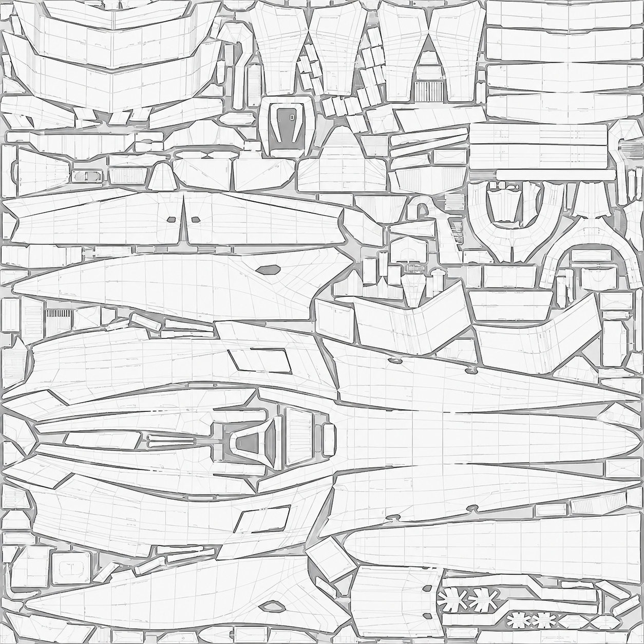 Black-and-White Sci-Fi Vehicle Line-Art Pattern Texture preview showing a stylized sci-fi texture