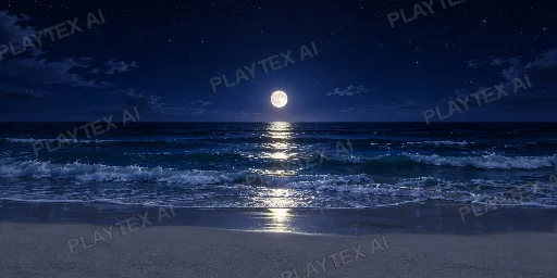 Deep Blue Moonlit Beach HDRI Sphere preview showing a 360-degree HDRI environment sphere