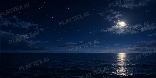 Starry Moon over Dark Open Sea HDRI Sphere preview showing a 360-degree HDRI environment sphere