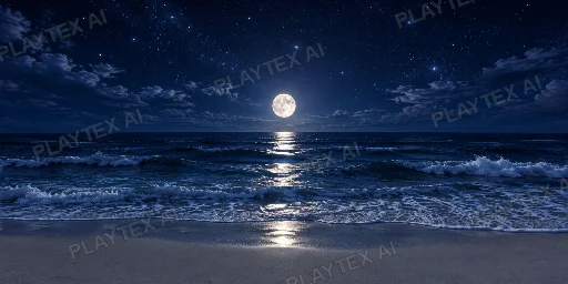 Cloudy Moonlit Ocean Shore HDRI Sphere preview showing a 360-degree HDRI environment sphere