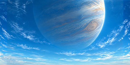 Blue Planet In Bright Clouded Daylight HDRI Sphere preview showing a 360-degree HDRI environment sphere