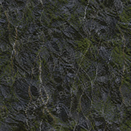 Wet Black Basalt Cliff Face Mineral Texture