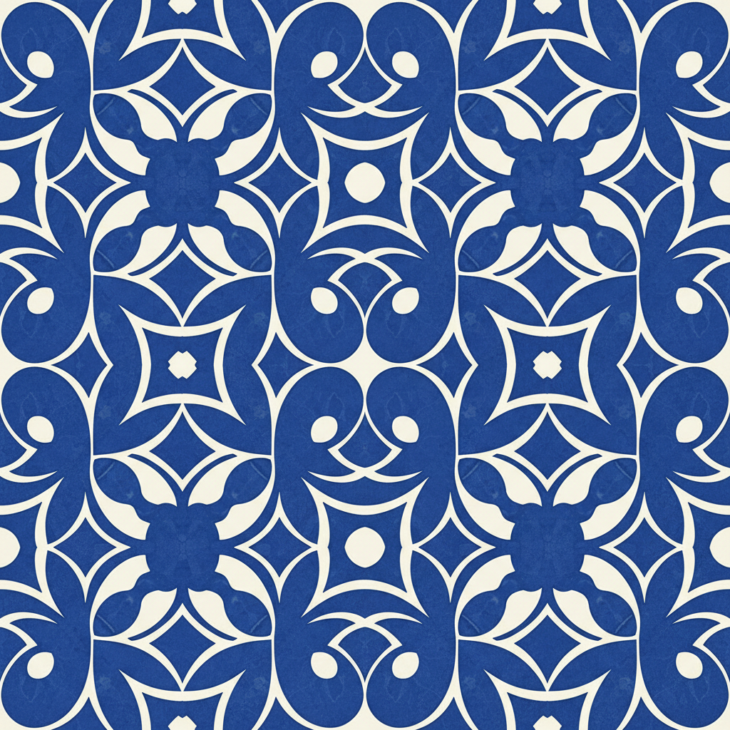 Blue White Decorative Ceramic Texture