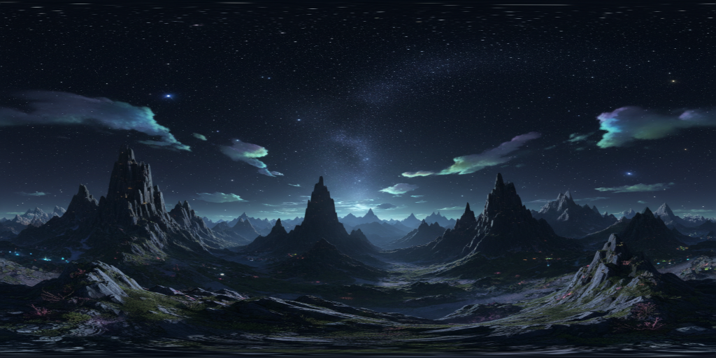 Moody Purple Night Landscape HDRI Sphere preview showing a 360-degree HDRI environment sphere