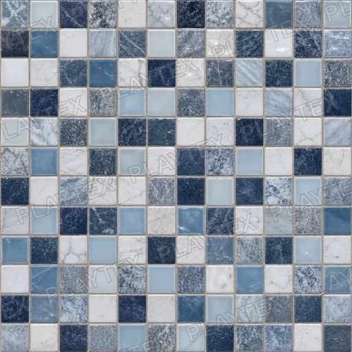 Blue Ceramic Checkered Texture