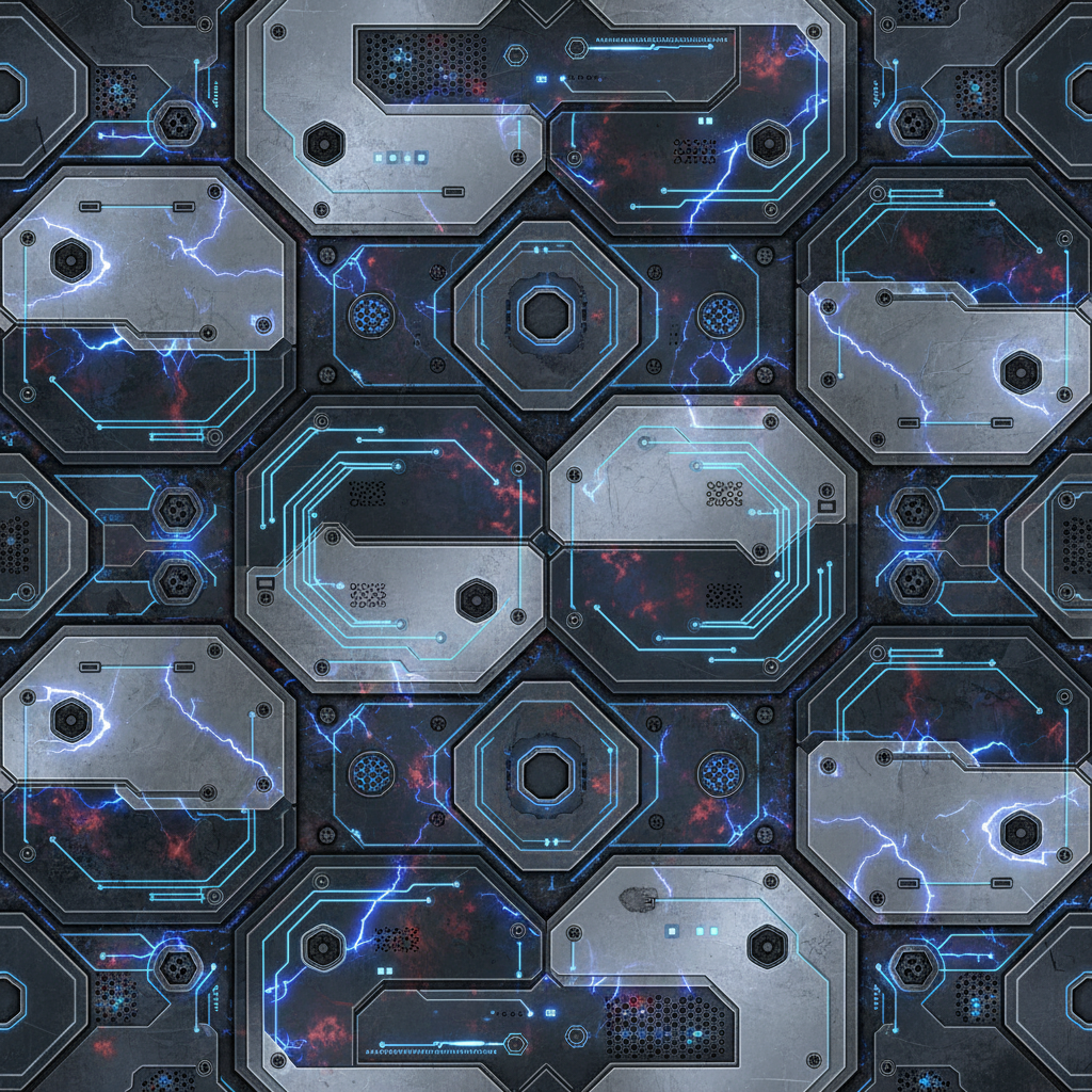 Glowing Sci-Fi Panel Emissive Geometric Texture