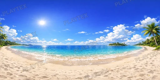Tropical Lagoon Beach HDRI Sphere preview showing a 360-degree HDRI environment sphere