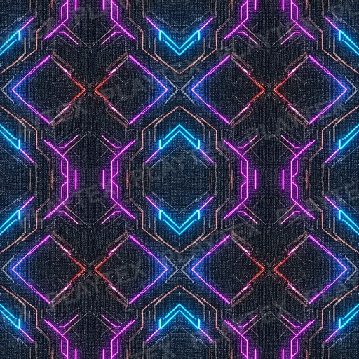 Teal Sci Fi Ornate Fabric Texture
