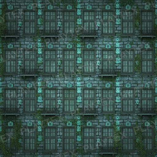 Sci-Fi Panel Wall Dark Green Texture